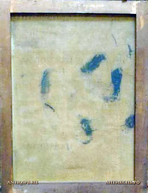 Картина старинная "Натюрморт с фруктами и бутылкой". Холст, масло. 1912 г. Европа. №12349