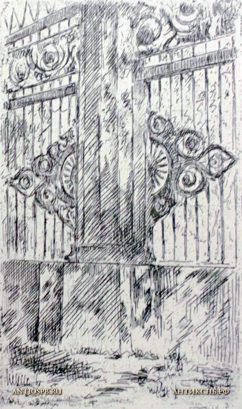 Офорт "Орнамент решетки". №17341.52